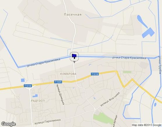 Схема рекламной плоскости по адресу вул. Червоноармійська (вьезд з траси Київ-Суми)