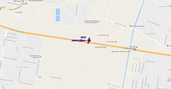 Схема рекламной плоскости по адресу Бориспольское шоссе, 28 км, направление а/п Борисполь