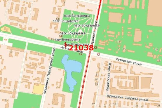 Схема рекламной плоскости по адресу Наукова вул., 3 - Стрийська вул. (до Кульпарковської вул.)