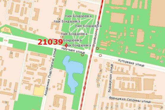 Схема рекламной плоскости по адресу Наукова вул., 3 - Стрийська вул. (до Стрийської вул.)