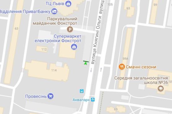 Схема рекламной плоскости по адресу Княгині Ольги вул., 108