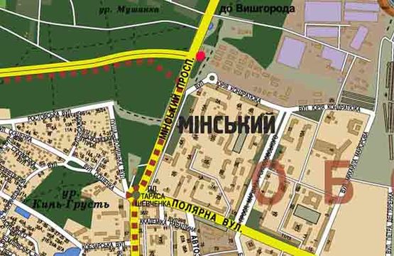 Схема рекламной плоскости по адресу Новая Кольцевая дорога/пр.Минский (левая сторона)