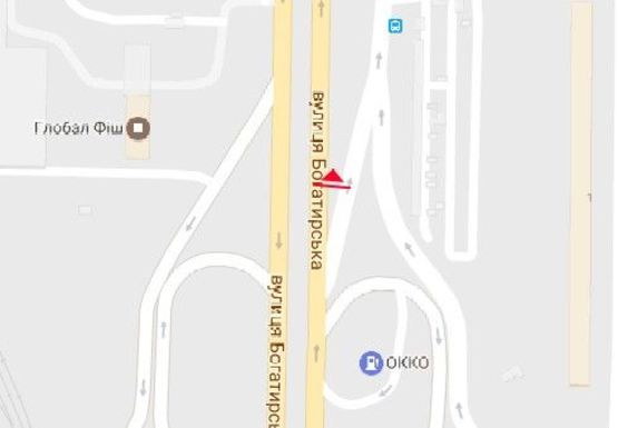 Схема рекламной плоскости по адресу Богатырская ул., между эл.оп. 130 и 132