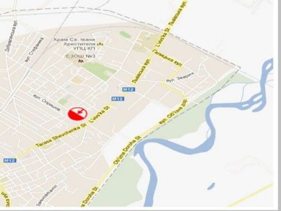 Схема рекламной плоскости по адресу вул.Шевченка, 145 (біля магазину ВІНКОМ)