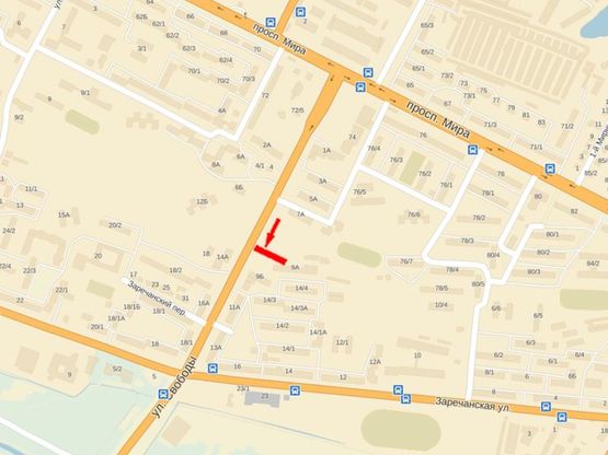 Схема рекламної площини за адресою Свободы ул., 9а