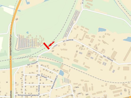 Схема рекламної площини за адресою Геологов ул., 2/1, возле вещевого рынка