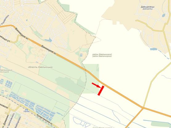 Схема рекламної площини за адресою Выезд на Винницу, возле ресторана "Рио", отельного комплекса "Лелека"