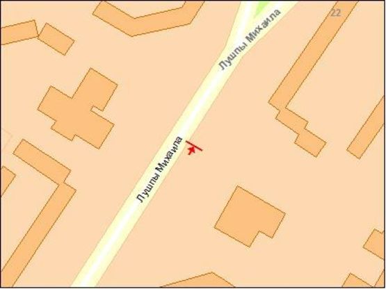 Схема рекламної площини за адресою п-т Лушпы/супермаркет-Равена/