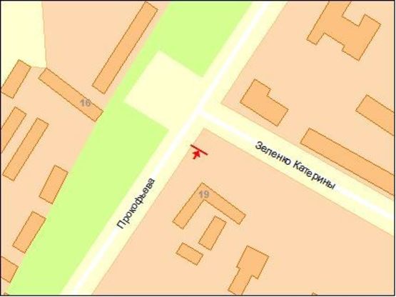 Схема рекламної площини за адресою ул. Прокофьева-Зеленко