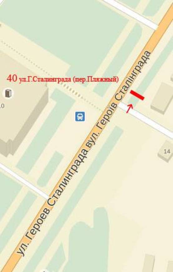 Схема рекламной плоскости по адресу ул.Г.Сталинграда (пер.Пляжный)