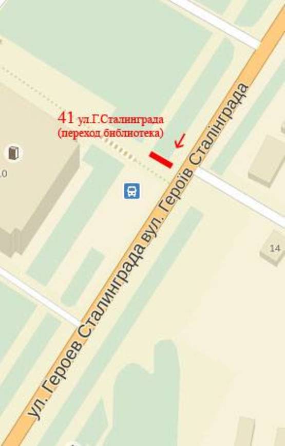 Схема рекламної площини за адресою ул.Г.Сталинграда (переход библиотека)