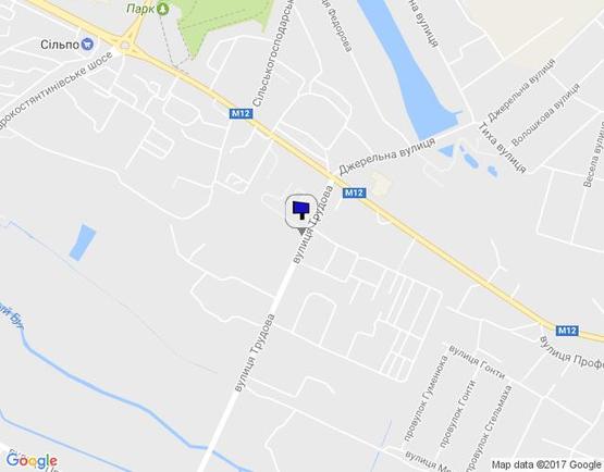 Схема рекламної площини за адресою вул.Трудова (авто ринок,ст.А)