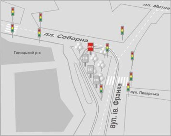 Схема рекламної площини за адресою Соборна пл.