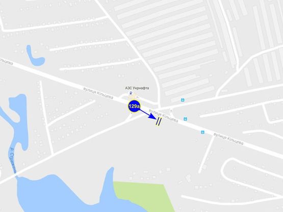 Схема рекламной плоскости по адресу ул. Кольцевая Пивцы (сторона А)