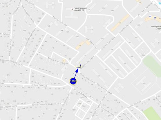 Схема рекламной плоскости по адресу проспект Победы 170 (сторона Б)