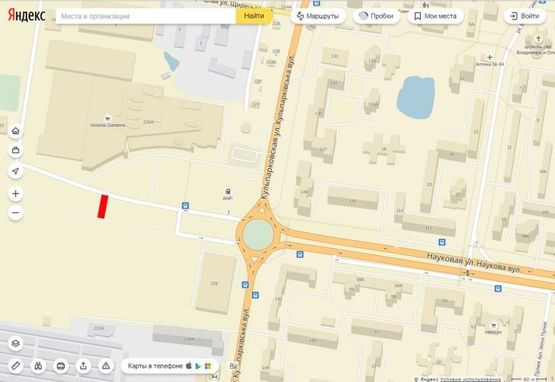 Схема рекламной плоскости по адресу Кульпарківська, 226 А ТЦ "Вікторія Гарденс"  К2 (  р/с від аеропорту)