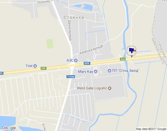 Схема рекламной плоскости по адресу с. Стоянка, траса М-06 Київ-Чоп (Житомир), км 21+100 право