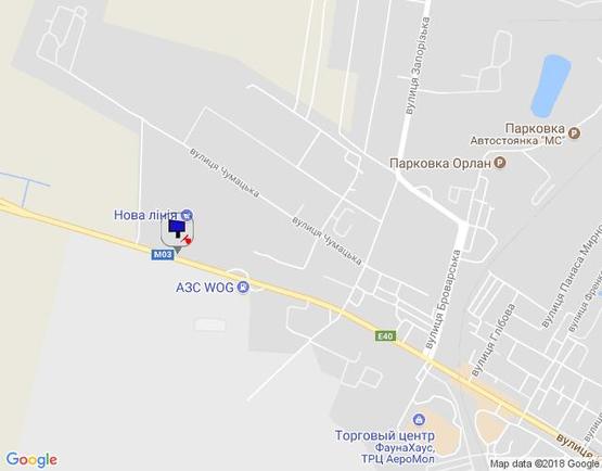 Схема рекламной плоскости по адресу м. Бориспіль, траса М 03, км 34+500 ліво, вул. Київський шлях, 1, біля" Новї Лінії"