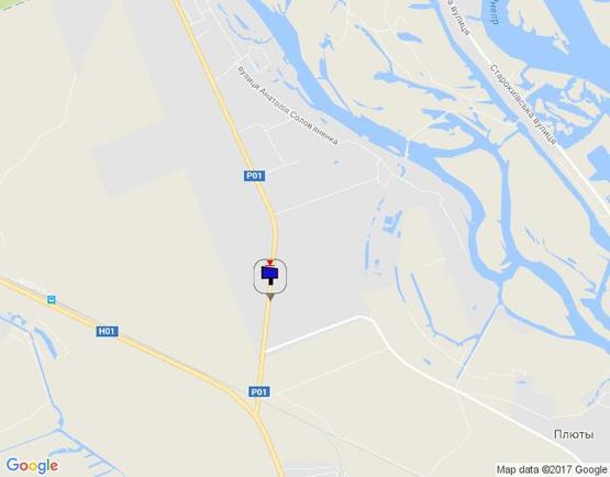 Схема рекламной плоскости по адресу Конча-Заспа, траса Р-02, км 34+900 ліво, поворот на с. Плюти