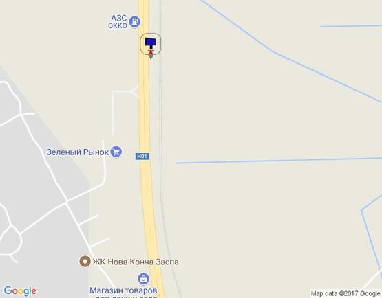 Схема рекламной плоскости по адресу Дніпровське шосе, траса Н-01 "Київ-Знам'янка", км 22+700 ліво