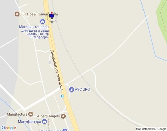 Схема рекламной плоскости по адресу Дніпровське шосе, "Киев-Обухов", км 23+200 лево