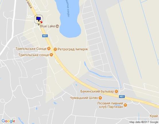 Схема рекламной плоскости по адресу Новообухівська траса, возле ресторана "Ранчо", км 26+800 право