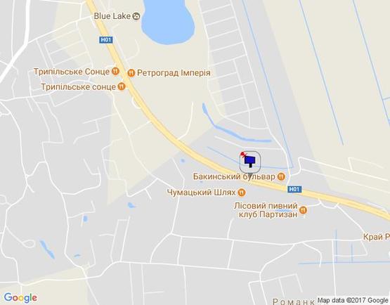 Схема рекламной плоскости по адресу Новообухівська траса, перед рестораном "Матрешка", км 28+050 лево