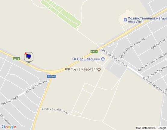 Схема рекламной плоскости по адресу м. Буча, траса М-07, км 31+050 праворуч, навпроти АЗС Лукойл, за 100м до повороту на Ворзель