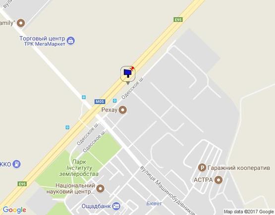 Схема рекламной плоскости по адресу с. Чабани, траса М-05 Київ-Одеса, км 14+940 ліво