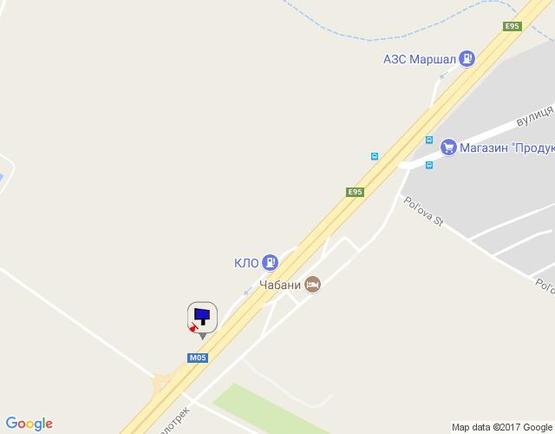 Схема рекламной плоскости по адресу с. Чабани, траса М-05 Київ-Одеса, км 17+030 право