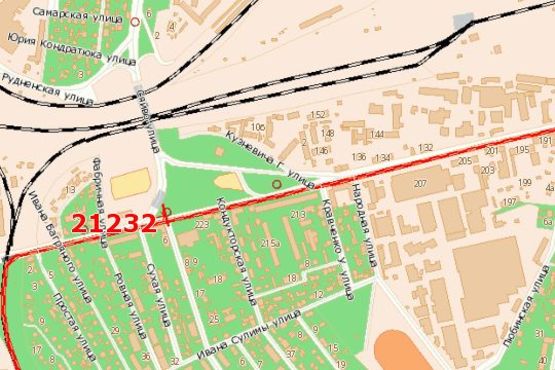 Схема рекламной плоскости по адресу Городоцька вул. - Сяйво вул. (в центр)