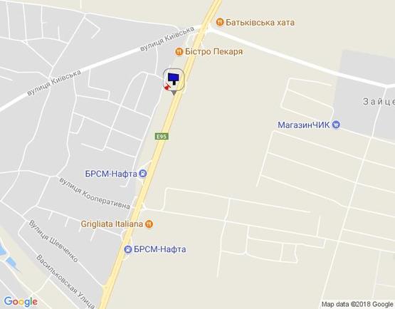 Схема рекламной плоскости по адресу смт. Глеваха, траса М-05 Київ-Одеса, км 24+535 право