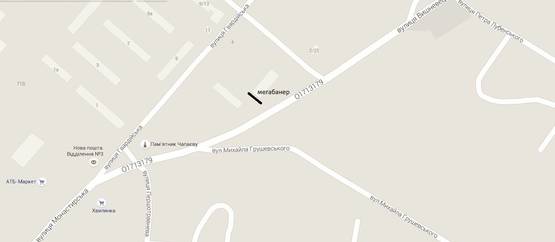 Схема рекламної площини за адресою Вишнивецьких,9, фасад 9ти поверхівки