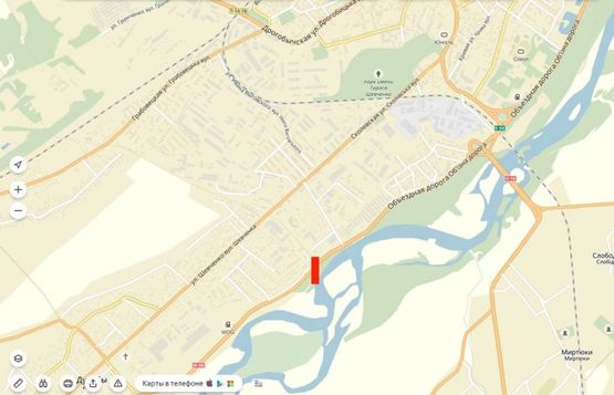 Схема рекламной плоскости по адресу Стрий-Дуліби, об'зна дорога, на Ужгород
в зоні залізничного переїзду, м. 0