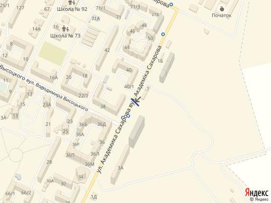 Схема рекламної площини за адресою Сахарова, 38