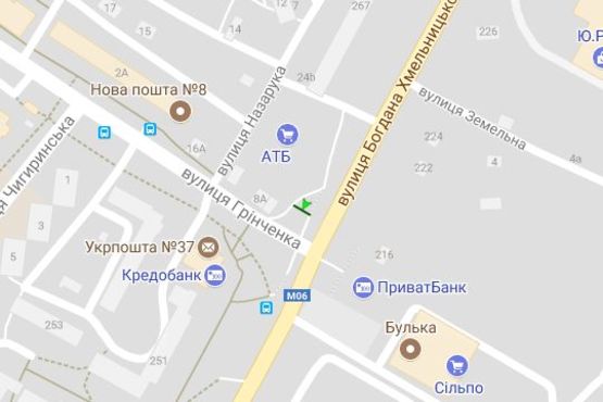 Схема рекламной плоскости по адресу Богдана Хмельницького вул., 269 - Грінченка вул., (призма)