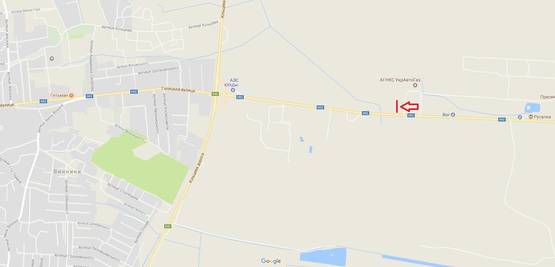 Схема рекламной плоскости по адресу Об'їзна Н-02, Виїзд на Тернопіль 12 км, з Тернополя в сторону Винників (верхній)