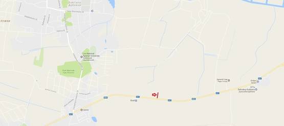 Схема рекламной плоскости по адресу Обїздна М-06, Підїзд до м.Львова, перед Дублянами АЗС Shell в сторону Київа (верхній)