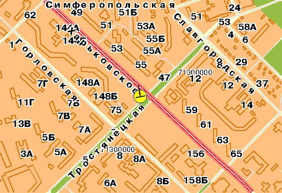 Схема рекламной плоскости по адресу Харьковское шоссе, возле ул.Тростянецкой, к Харьковской пл.