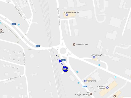 Схема рекламной плоскости по адресу ул. Козацька х ул. Любечская (сторона Б)