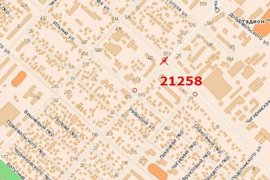 Схема рекламної площини за адресою Чигиринська вул. - Добровольського вул.