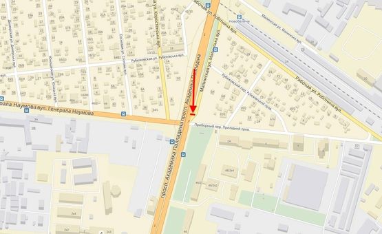 Схема рекламної площини за адресою Палладіна пр., /вул. Малинська