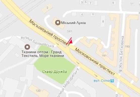 Схема рекламної площини за адресою Московский пр., 187