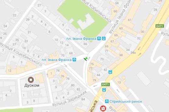 Схема рекламної площини за адресою Івана Франка вул., 77 (№1)