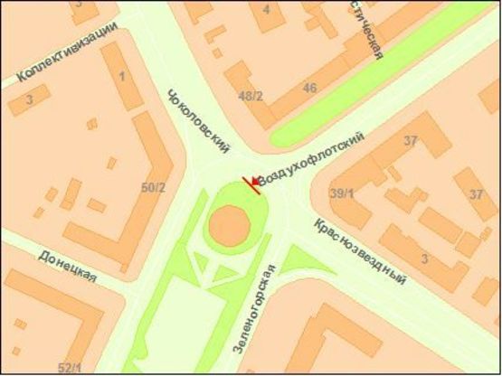 Схема рекламной плоскости по адресу Севастoпoльская пл. на кругу