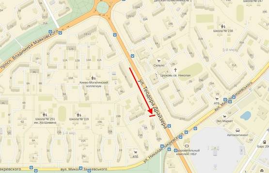 Схема рекламної площини за адресою Драйзера Теодора вул., 3