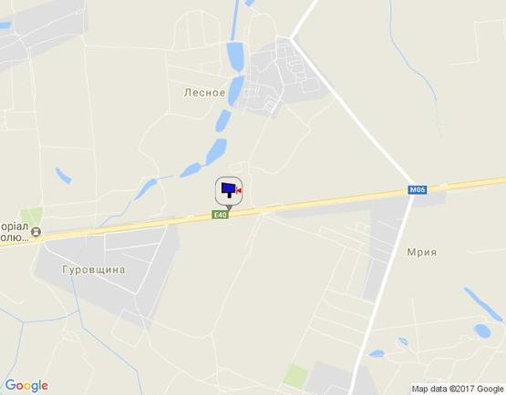 Схема рекламной плоскости по адресу с. Мрія, траса М-06 Київ-Чоп (Житомир), км 30+100 право