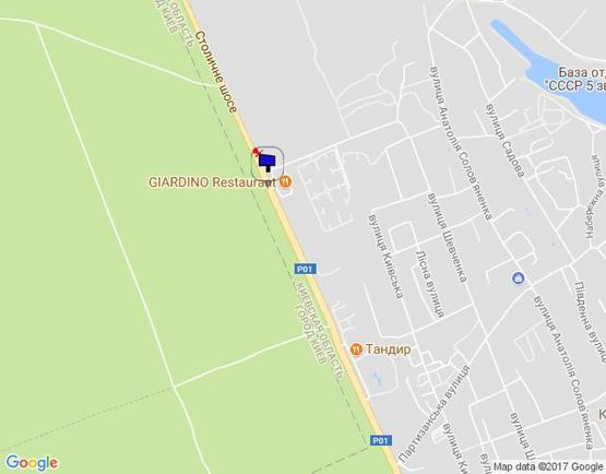 Схема рекламной плоскости по адресу Конча-Заспа, траса Р-02, км 29+050 право, котедж. містечко "РОМАНОВО", комплекс "Сезони SPA", ресторан "Giardino", супермаркет "Wine Time"