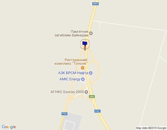 Схема рекламной плоскости по адресу траса М-05 Київ-Одеса, км 79+100 право