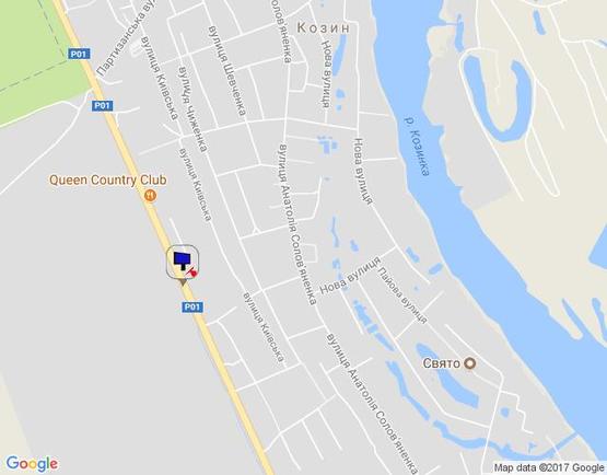 Схема рекламной плоскости по адресу Конча-Заспа, траса Р-02, км 30+750 право,   заміська резиденція  "QUEEN", клуб "SPORT LIFE", супермаркет "FAVORE"